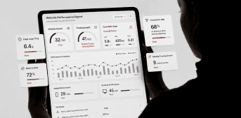 Website performance audit report on tablet