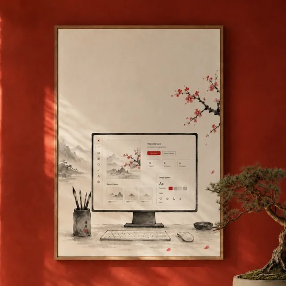 Visual and UI design shown as a composed interface study